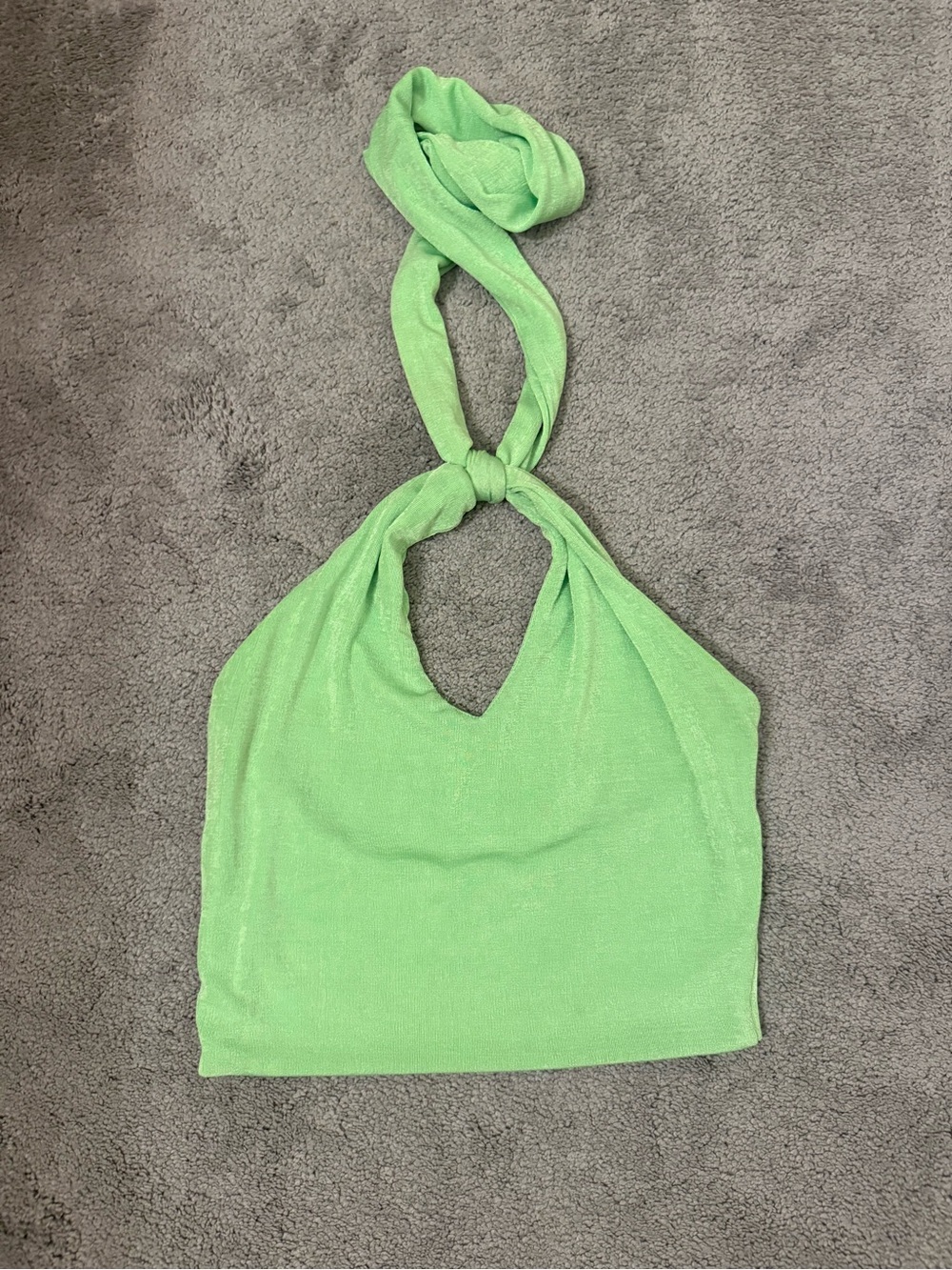 Women’s Halter Tie Crop Top - Light Green